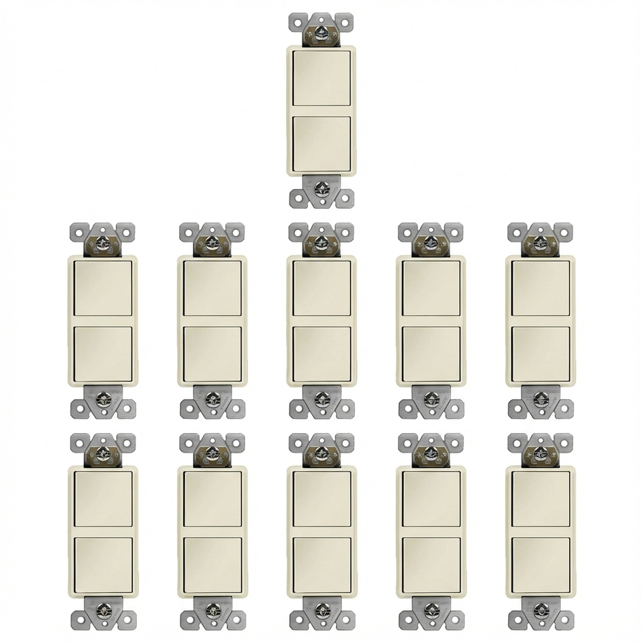 Enerlites 15A Dual Rocker Switches, Single Pole