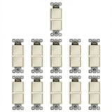 Enerlites 15A Dual Rocker Switches, Single Pole