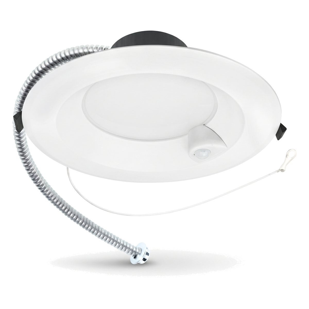 White round commercial downlight with motion sensor