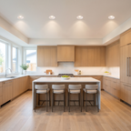 4 inch white trimless LED recessed lights in a kitchen
