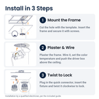 How to install the 4 inch white trimless LED recessed light in 3 steps