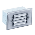 4-Louver Step Light, Recessed, 5 Inch, Silver Plated, 250 Lumens