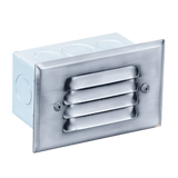 4-Louver Step Light, Recessed, 5 Inch, Silver Plated, 250 Lumens