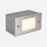 Lensed Step Light, Recessed, 4-3/8 Inch, Silver Plated, 250 Lumens