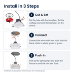 How to install the 6 inch white square commercial LED downlight in 3 steps
