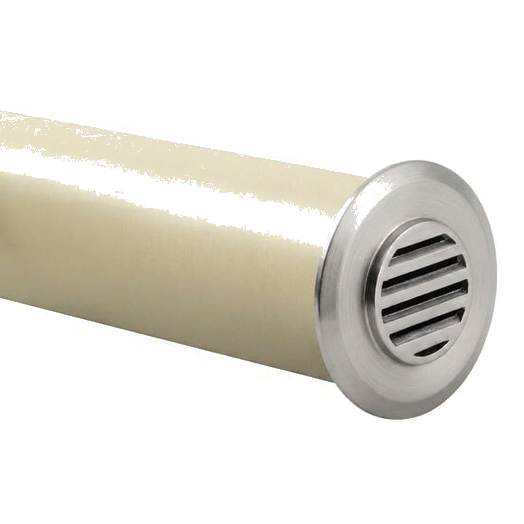 Silver plated louvered round well light
