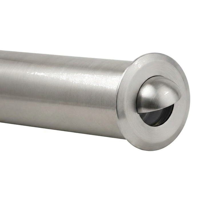 Brass half-moon recessed step light in Silver Plated finish