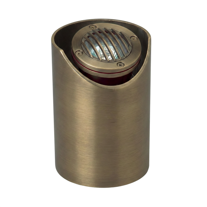 Antique bronze louvered shielded-sleeve well light