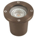Natural brass open-face round well light