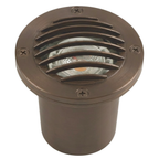 Natural brass louvered round well light