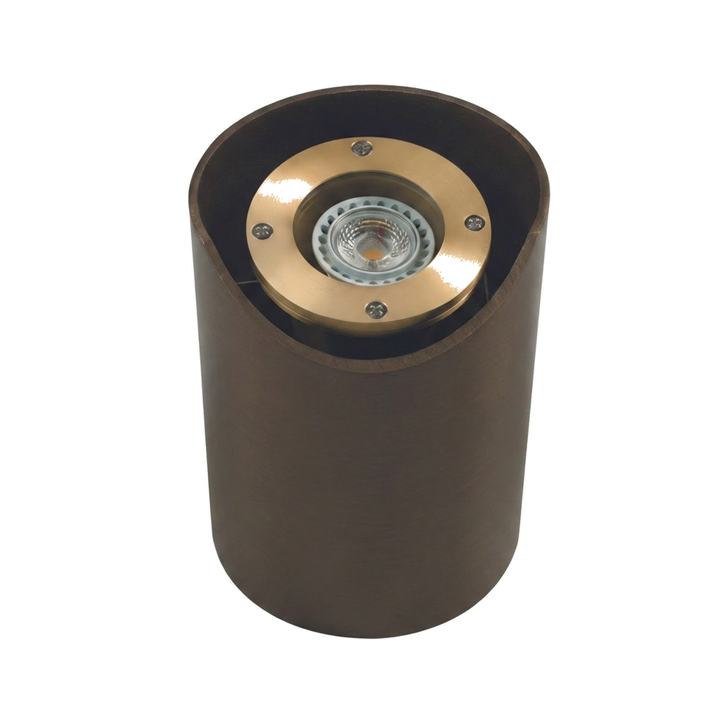 Natural brass open-face shielded-sleeve well light