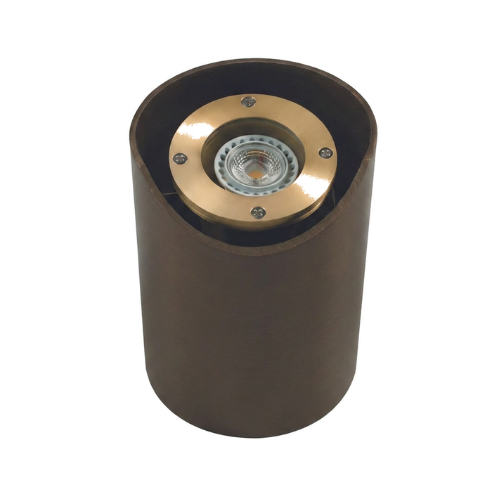 Natural brass open-face shielded-sleeve well light