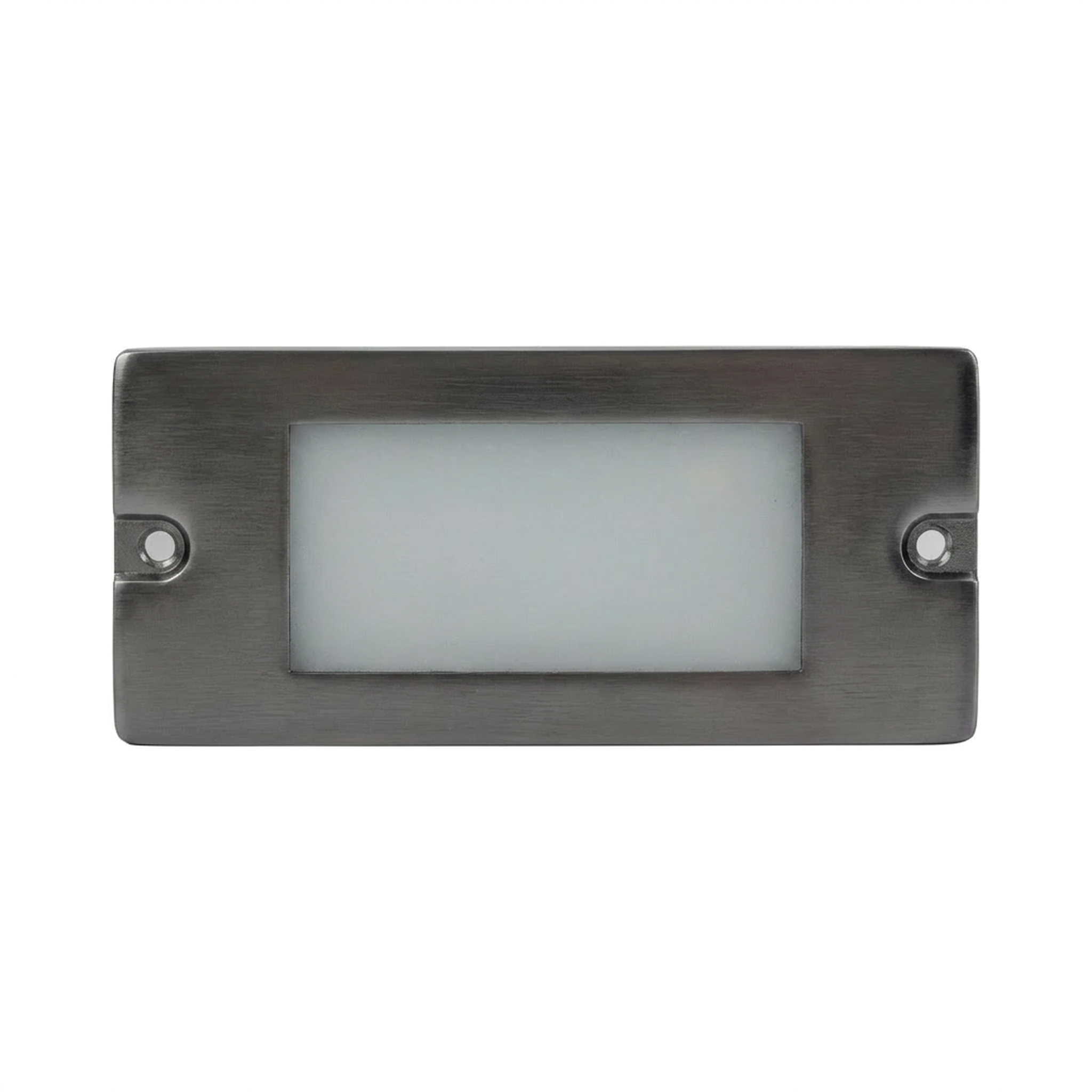 Brass lensed backless box step light in Gun Metal finish