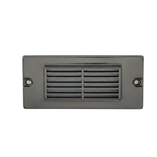 Brass louvered backless box step light in Gun Metal finish