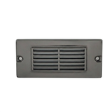 Brass louvered backless box step light in Gun Metal finish