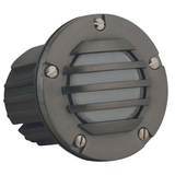 Gun Metal louvered round step light - front product view