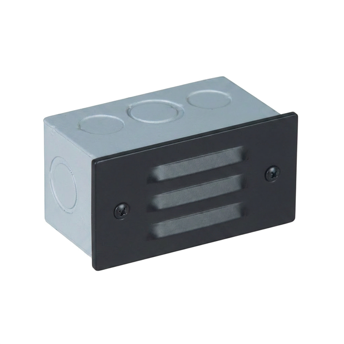 3-Louver step light in Black, front view