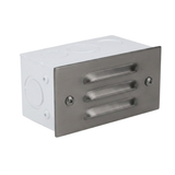 Brass 3-Louver Step Light, Recessed, 4-3/8 Inch, Gun Metal, 250 Lumens