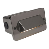 Brass Hooded Glass Lens Step Light, Recessed, 5-1/8 Inch, Gun Metal, 210 Lumens