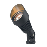 Black louvered bullet landscape light, angled view