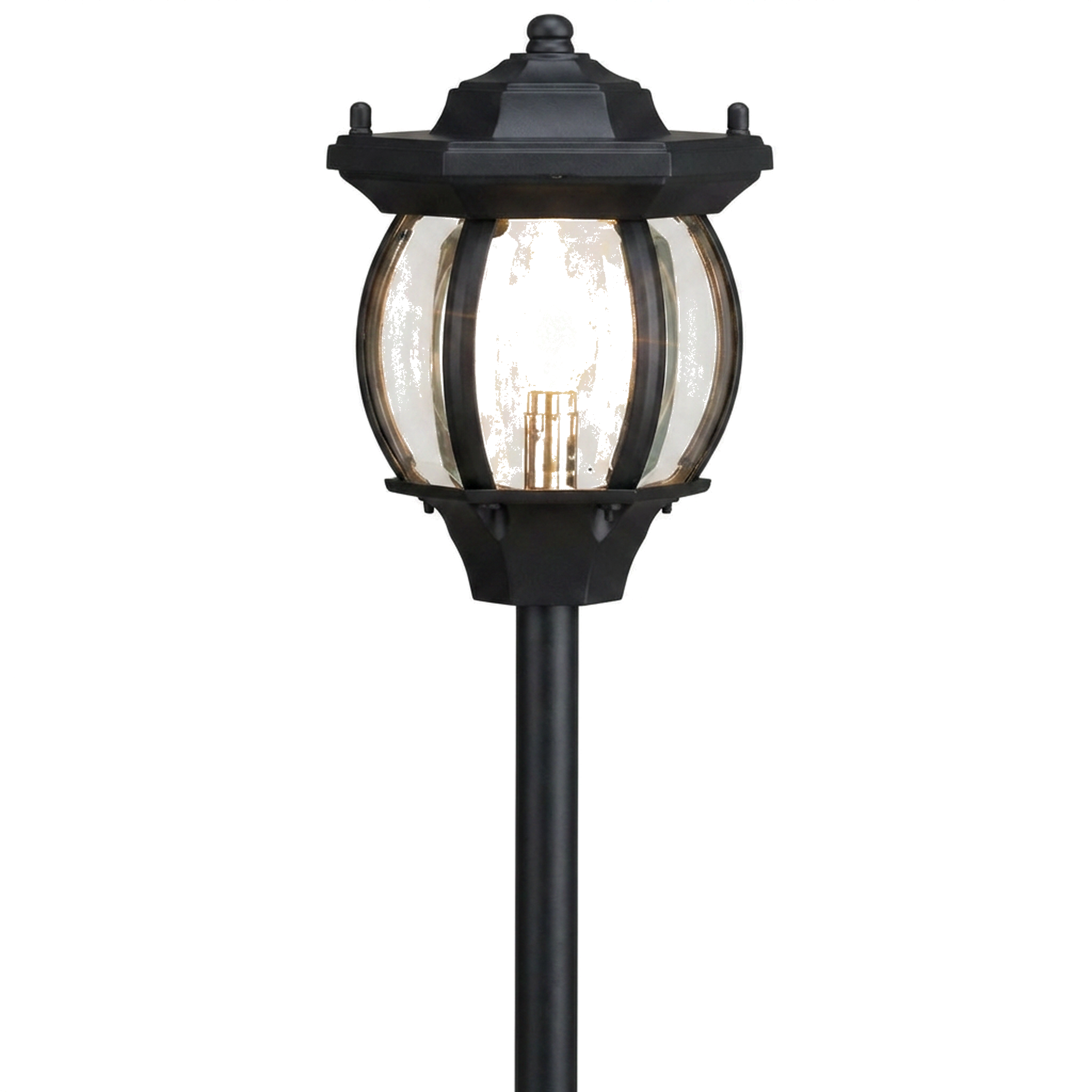 Close-up of 5.75 Inch Lantern Path Light in Black