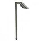 brass Flat Lens Adjustable Stem Path Light in Gun Metal finish