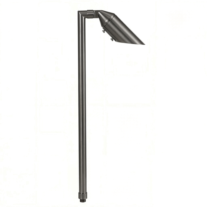 brass Flat Lens Adjustable Stem Path Light in Gun Metal finish