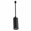 Black Track LED pendant, upright view with recessed lens visible