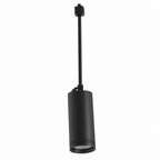 Black Track LED pendant, upright view with recessed lens visible