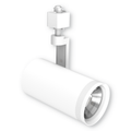 White LED track light head on a white background with soft shadow