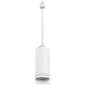 White track pendant light on a white background with soft shadow
