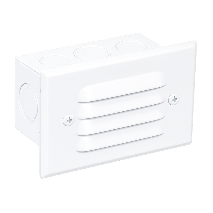 4-Louver Step Light, Recessed, 5 Inch, White, 250 Lumens