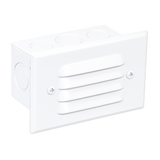 4-Louver Step Light, Recessed, 5 Inch, White, 210 Lumens