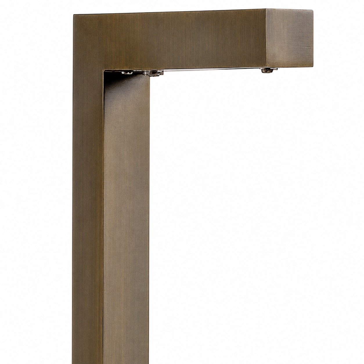 Close-up of 6 Inch Brass L-Shaped Path Light in Antique Bronze