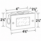 Lensed Step Light, Recessed, 4-3/8 Inch, Silver Plated, 250 Lumens