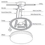 13 Inch Round Brushed Nickel Ceiling Light, Selectable CCT, 1400 Lumens