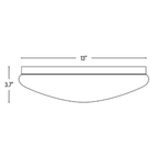 13 Inch Round Mushroom Ceiling Light, Surface Mount, Selectable CCT, 1400 Lumens
