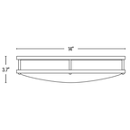14 Inch Brushed Nickel Ceiling Light, Selectable CCT, 1400 Lumens
