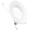 This 965 lumen count LED Downlight is a retrofit to replace traditional lighting in your existing 5-inch or 6-inch recessed cans. These LED downlights with baffle trim and mounting springs are easy to install. They include an E26 adapter to suit each recessed can style. Image shows the baffle trim clearly with its uniform grooves, along with the mounting clips that hold this LED light in place.