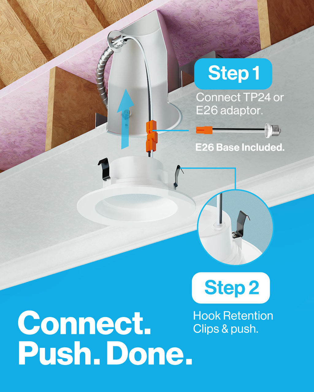 Recessed LED Retrofit Lighting, 4 Inch, Smooth, 660 Lumens
