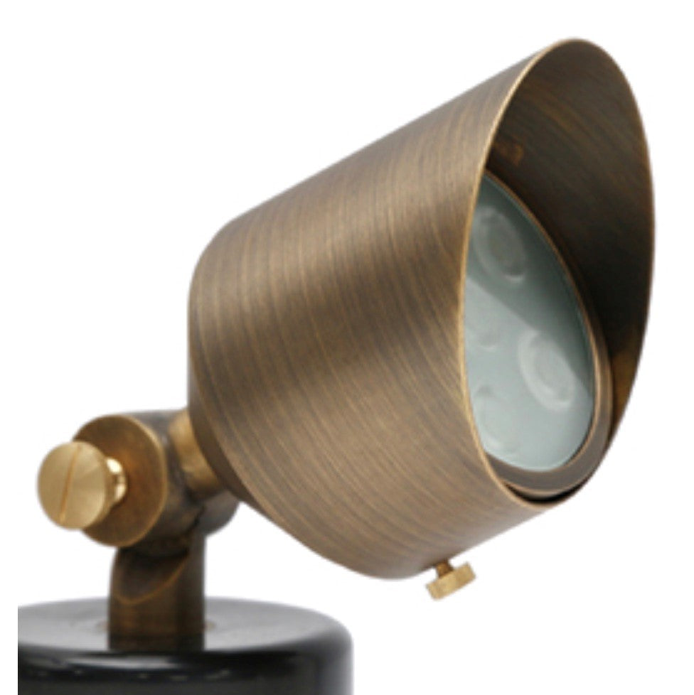 Brass Large Head Landscape Flood Light With Spike, 550 Lumens