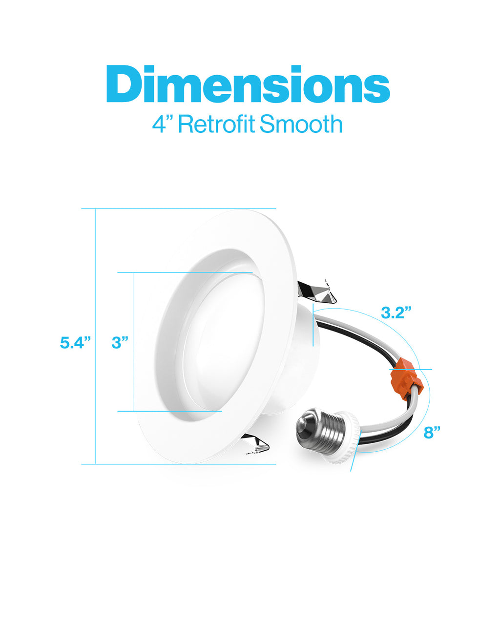 Recessed LED Retrofit Lighting, 4 Inch, Smooth, 660 Lumens