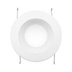 The baffle trim on this 5-6-inch LED retrofit downlight from Sunco Lighting is clearly seen in this image of the LED downlight seen from below. The narrow, even grooves create a softer light while they maximize the bright 965 lumens. This durable retrofit for recessed cans has a 35,000 hour lifetime.