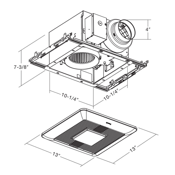 Panasonic WhisperCeiling DC, Bathroom Exhaust Fan, LED Light, 50/80/110 CFM