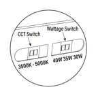 LED Shop Light, Wraparound, Prismatic Lens, 9.4 Inch, Selectable Wattage & CCT, 5320 Lumens, switch
