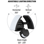 2 Head Security Light, Dusk to Dawn Photocell, Motion, Selectable CCT, 3000 Lumens