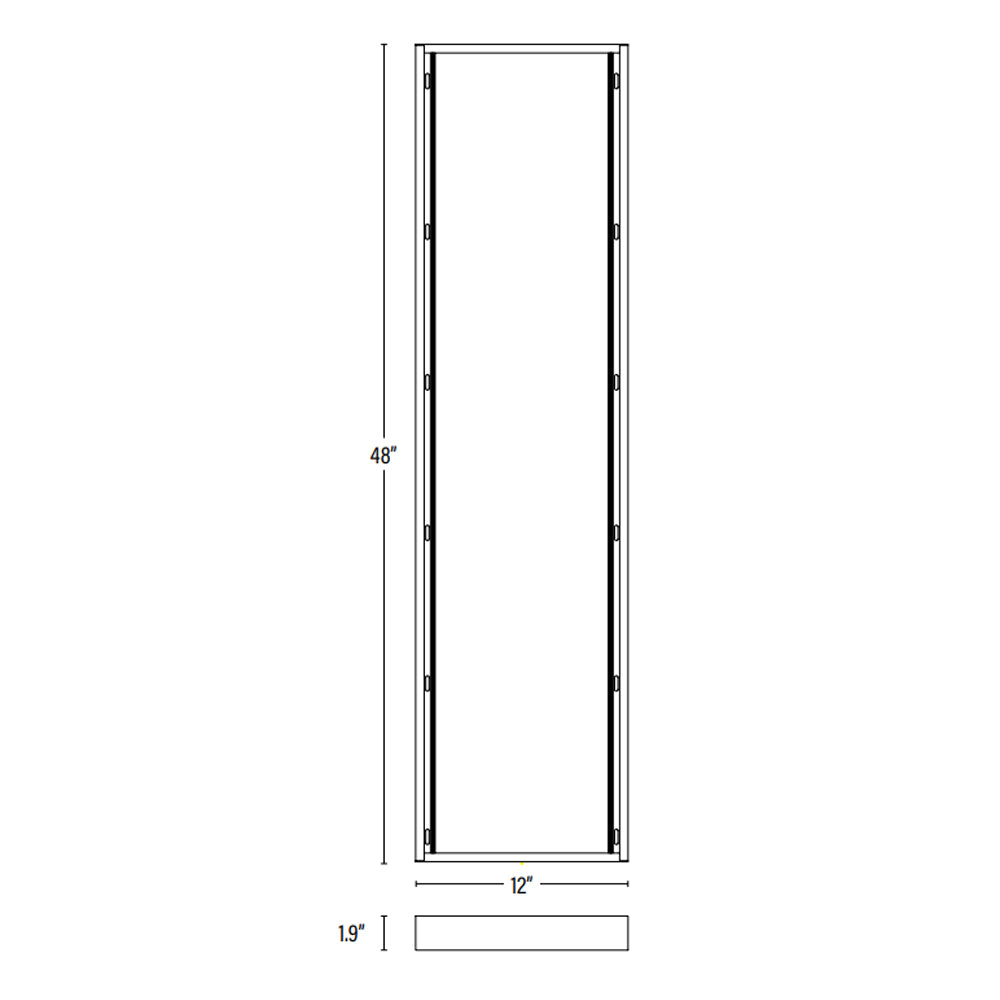 1x4 Surface Mount Kit dimensions