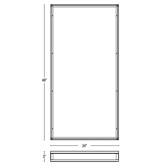 2x4 Surface Mount Kit for Back-Lit Panels dimensions