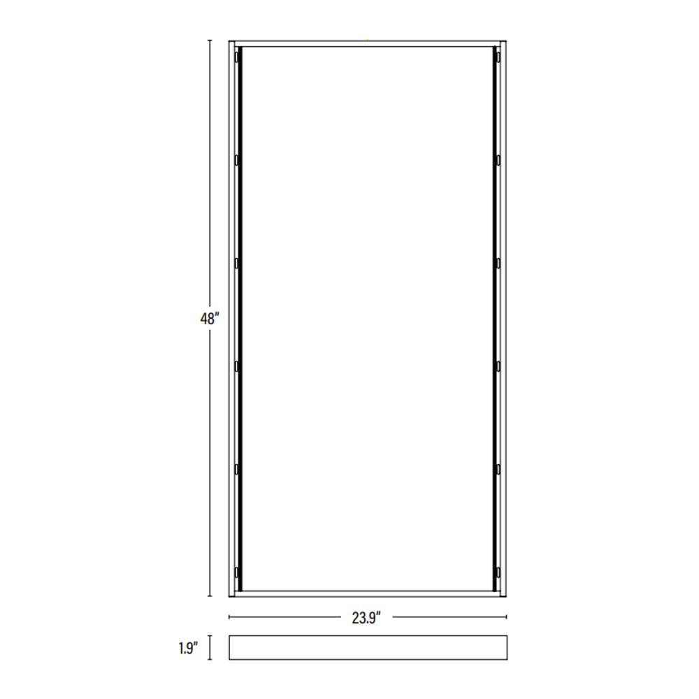 2x4 Surface Mount Kit dimensions