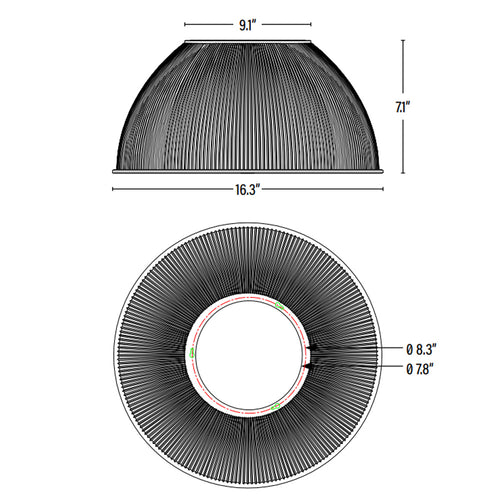 16 in. Acrylic Reflector
